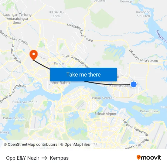 Opp E&Y Nazir to Kempas map