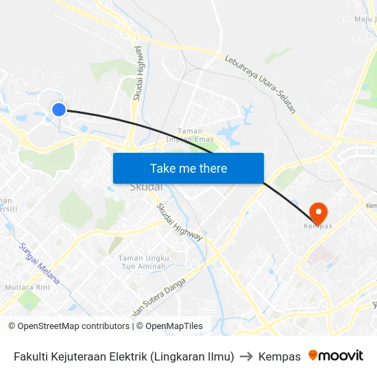 Fakulti Kejuteraan Elektrik (Lingkaran Ilmu) to Kempas map