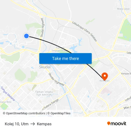 Kolej 10, Utm to Kempas map