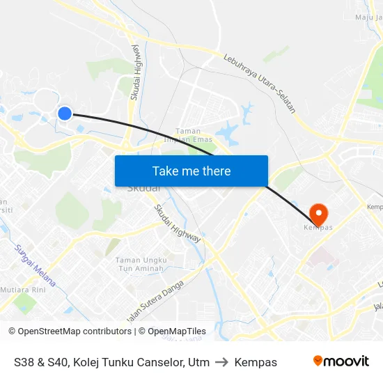 S38 & S40, Kolej Tunku Canselor, Utm to Kempas map