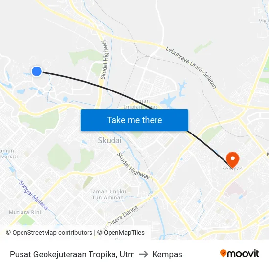 Pusat Geokejuteraan Tropika, Utm to Kempas map