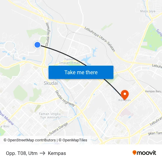 Opp. T08, Utm to Kempas map