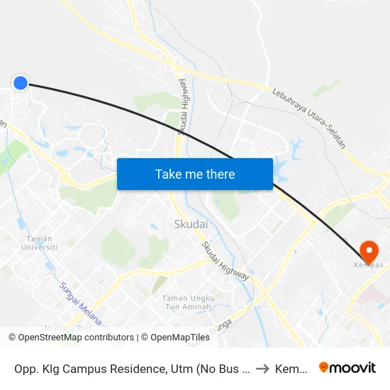 Opp. Klg Campus Residence, Utm (No Bus Shelter) to Kempas map