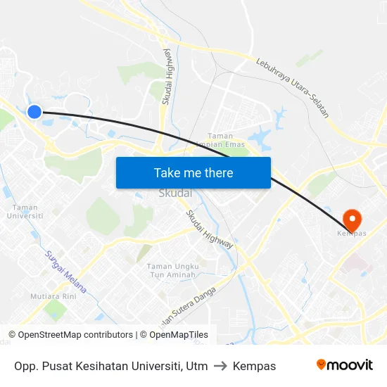 Opp. Pusat Kesihatan Universiti, Utm to Kempas map