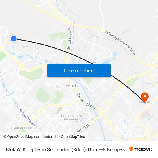 Blok W, Kolej Datin Seri Endon (Kdse), Utm to Kempas map