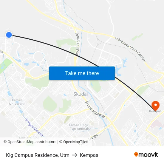 Klg Campus Residence, Utm to Kempas map
