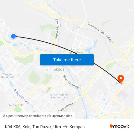 K04-K06, Kolej Tun Razak, Utm to Kempas map