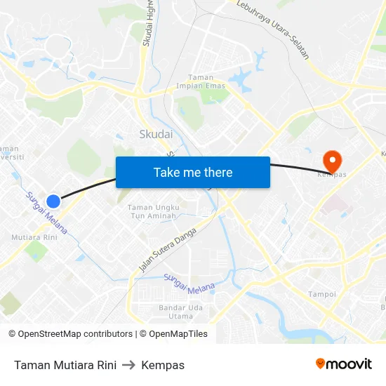 Taman Mutiara Rini to Kempas map