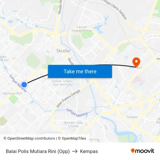 Balai Polis Mutiara Rini (Opp) to Kempas map