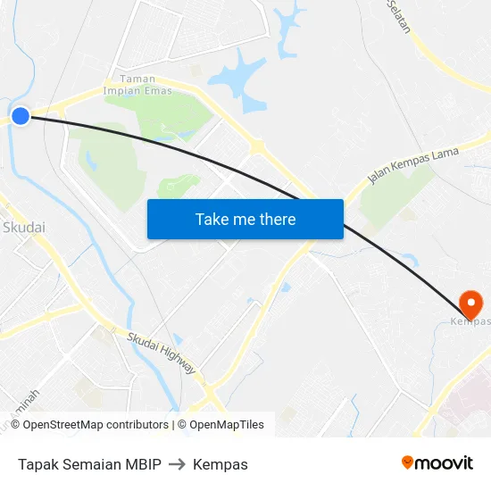 Tapak Semaian MBIP to Kempas map