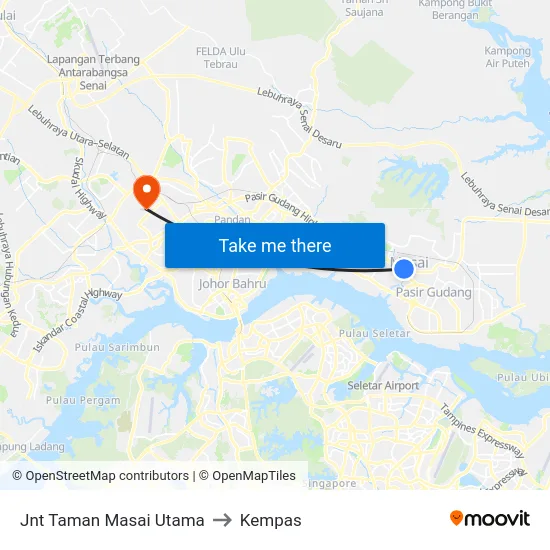 Jnt Taman Masai Utama to Kempas map