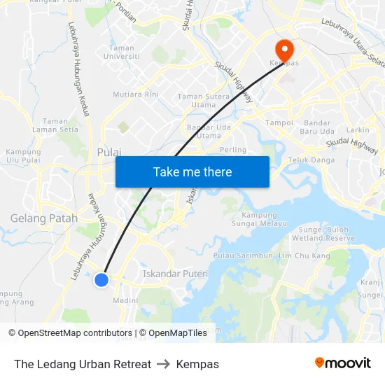 The Ledang Urban Retreat to Kempas map