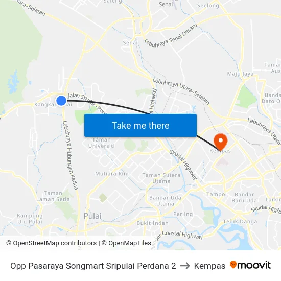 Opp Pasaraya Songmart Sripulai Perdana 2 to Kempas map