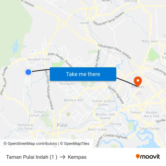 Taman Pulai Indah (1 ) to Kempas map