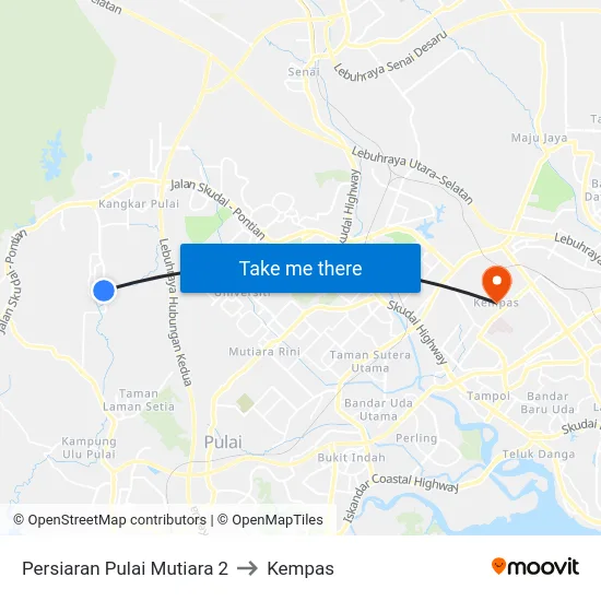 Persiaran Pulai Mutiara 2 to Kempas map