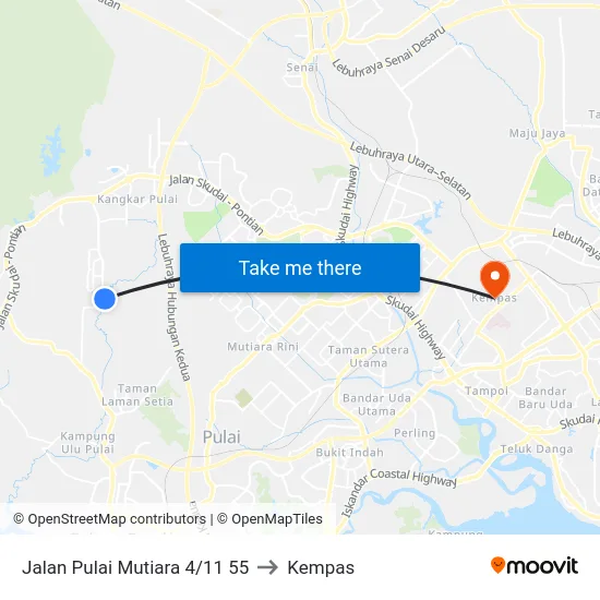 Jalan Pulai Mutiara 4/11 55 to Kempas map