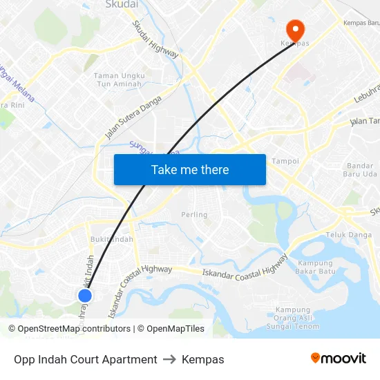 Opp Indah Court Apartment to Kempas map