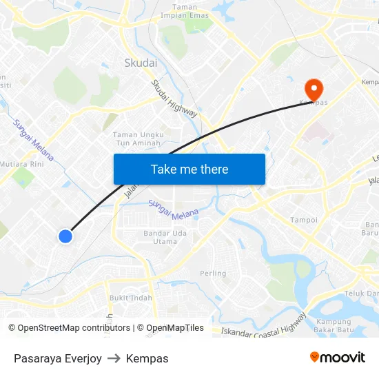 Pasaraya Everjoy to Kempas map