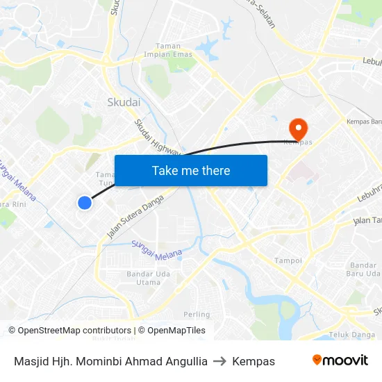 Masjid Hjh. Mominbi Ahmad Angullia to Kempas map