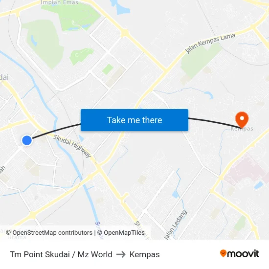 Tm Point Skudai / Mz World to Kempas map