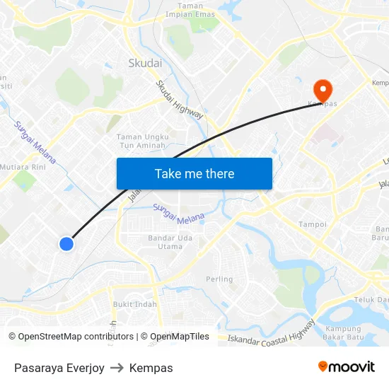 Pasaraya Everjoy to Kempas map