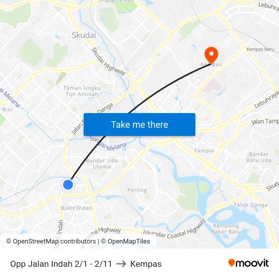 Opp Jalan Indah 2/1 - 2/11 to Kempas map