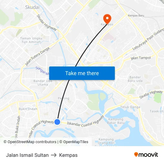 Jalan Ismail Sultan to Kempas map