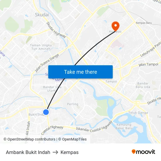 Ambank Bukit Indah to Kempas map