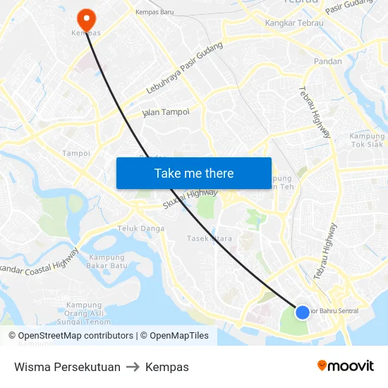 Wisma Persekutuan to Kempas map