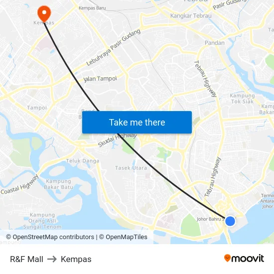 R&F Mall to Kempas map