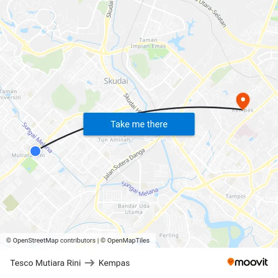 Tesco Mutiara Rini to Kempas map