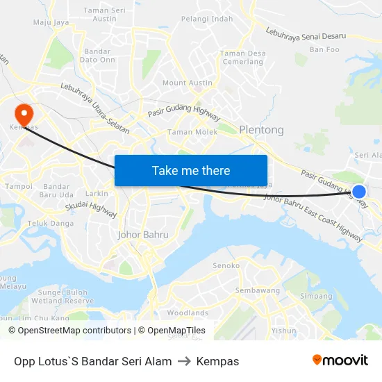 Opp Lotus`S Bandar Seri Alam to Kempas map