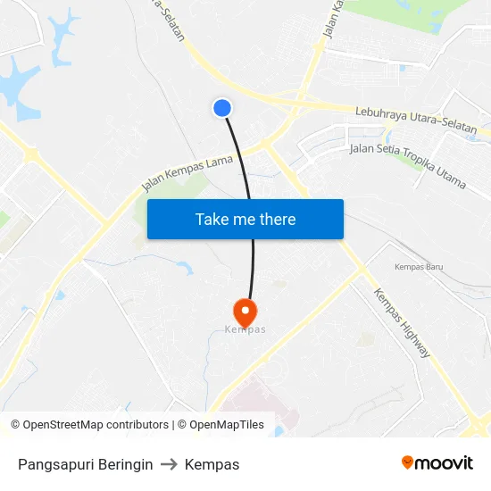 Pangsapuri Beringin to Kempas map