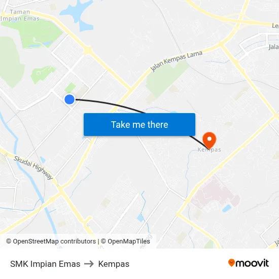 SMK Impian Emas to Kempas map