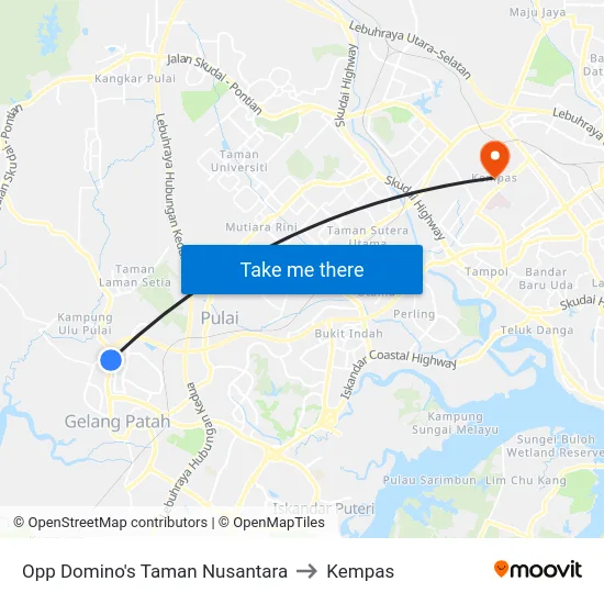 Opp Domino's Taman Nusantara to Kempas map