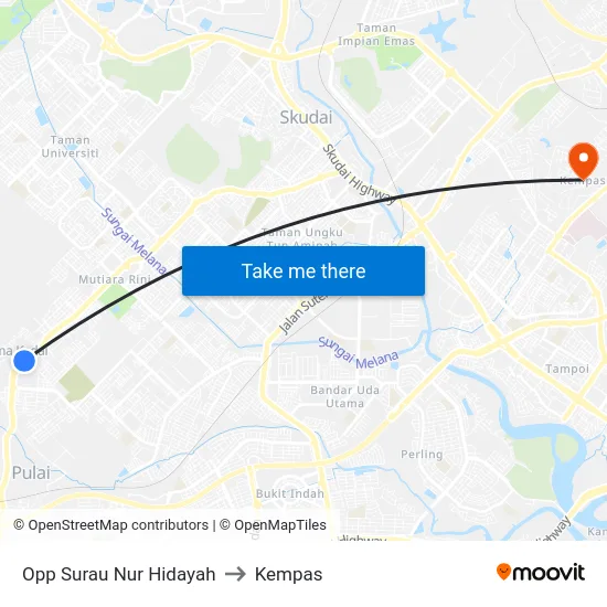 Opp Surau Nur Hidayah to Kempas map