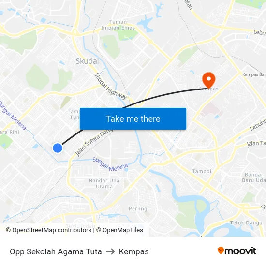 Opp Sekolah Agama Tuta to Kempas map