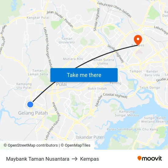 Maybank Taman Nusantara to Kempas map