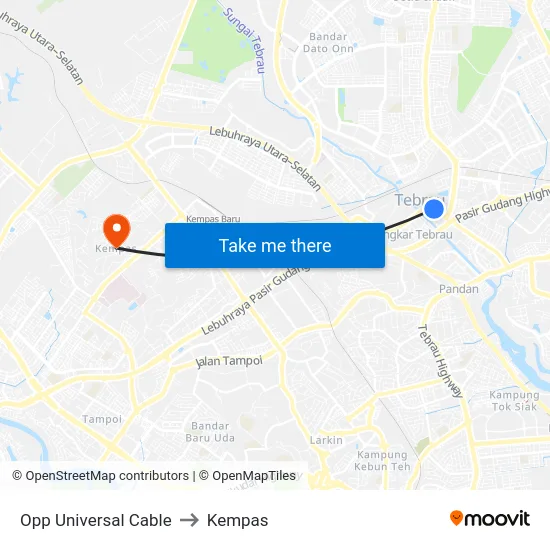 Opp Universal Cable to Kempas map