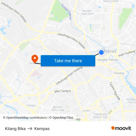 Kilang Bika to Kempas map