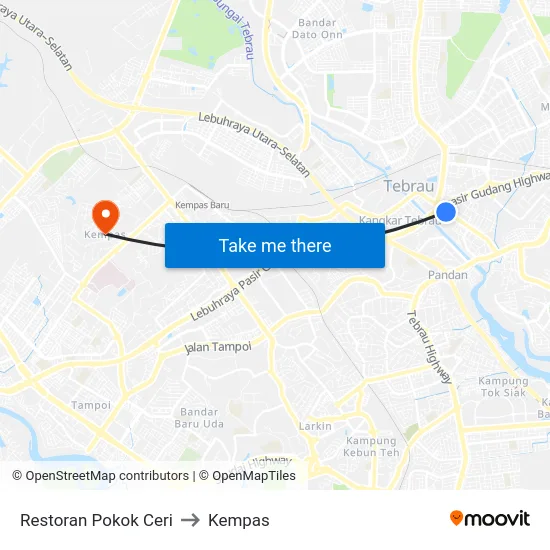Restoran Pokok Ceri to Kempas map