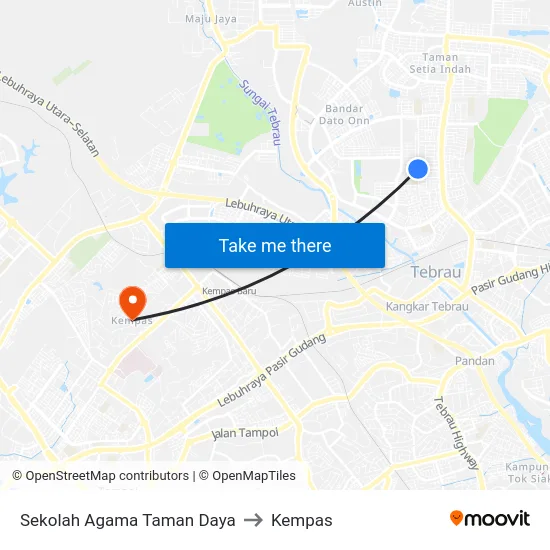 Sekolah Agama Taman Daya to Kempas map