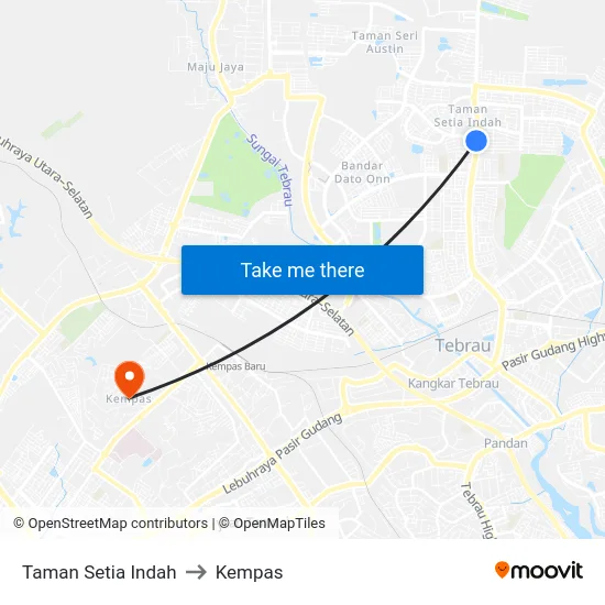 Taman Setia Indah to Kempas map