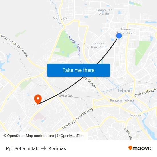 Ppr Setia Indah to Kempas map