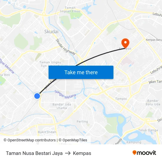 Taman Nusa Bestari Jaya to Kempas map