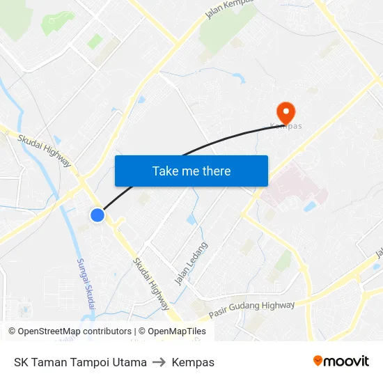 SK Taman Tampoi Utama to Kempas map