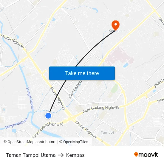 Taman Tampoi Utama to Kempas map