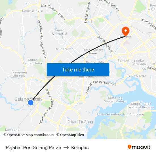 Pejabat Pos Gelang Patah to Kempas map