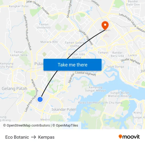 Eco Botanic to Kempas map