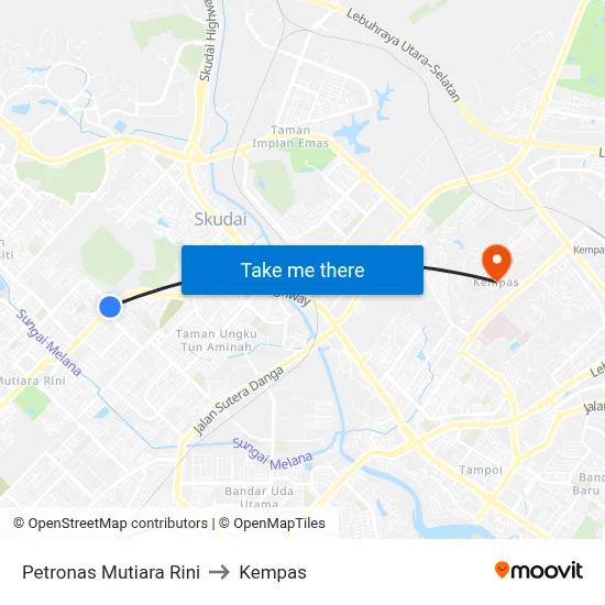 Petronas Mutiara Rini to Kempas map